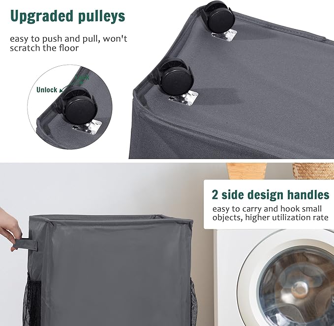 Yoga Mat Storage Racks, Home Gym Storage Rack with Wheels, Yoga Mat Holder Side 2 Mesh Pockets, Yoga Storage Basket Holds 4 Yoga Mats, 2 Foam Rollers, 6 Resistance Bands