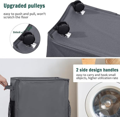 Yoga Mat Storage Racks, Home Gym Storage Rack with Wheels, Yoga Mat Holder Side 2 Mesh Pockets, Yoga Storage Basket Holds 4 Yoga Mats, 2 Foam Rollers, 6 Resistance Bands