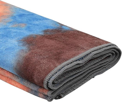 Yoga Towels , Non Slip Hot Yoga Towel Skidless Waffle Texture, 100% Absorbent Odorless Microfiber Yoga Blanket, Standard Sized 24 x72 in Mat Towel,for Hot Yoga, Bikram, Pilates ( Blue & Grey)…1