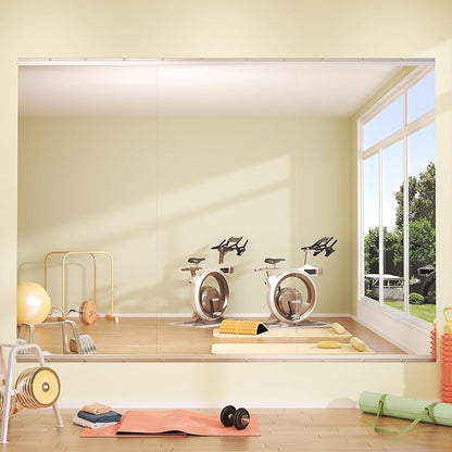 Hasipu Home Gym Mirror 48" L x 24" W - 3PCS Large Full Body Mirror for Yoga, Wall-Mounted Mirrors for Fitness, Garage, Dance Studio, 0.16in Tempered Glass Frameless