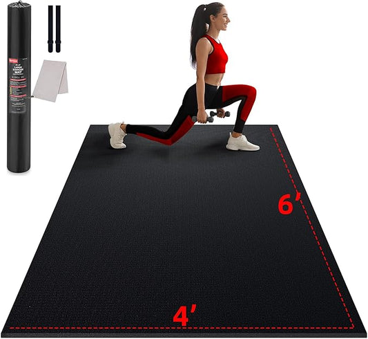 Large Exercise Mat for Home Workout 12â€˜x6â€™/10'x6'/9'x6'/8'x6'/7'x5'/6'x4' (7mm) (7mm) Extra