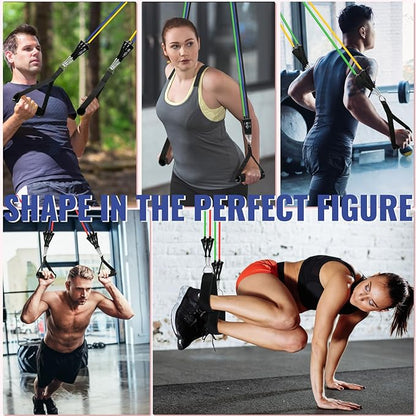 Aihoye Resistance Bands for Working Out, Exercise Bands with Handles, Stretch Bands for Exercise, Workout Bands with Door Anchors for Physical Therapy & Strength Training