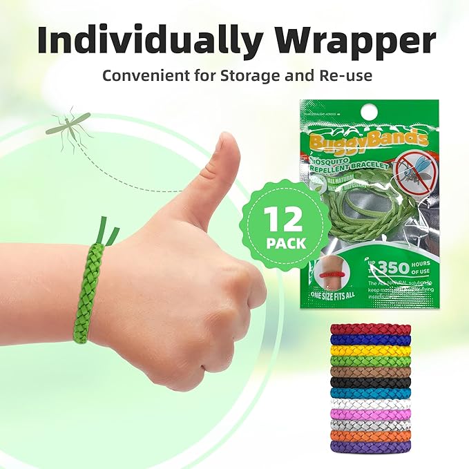 12 Pack Mosquito Repellent Bracelets