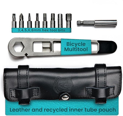 FULL WINDSOR -The Nutter Bicycle Multi Tool–Portable Cycling Repair Kit for MTB, Road & Dirt Bikes – Includes Spanner, Magnetic Bit, Tire Levers & Bottle Opener–Compact Black Case for On-the-Go Fixes