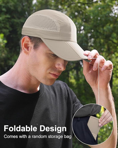 GADIEMKENSD Mens Folding Outdoor Hat Long Brim UPF 50+ Sun Protection