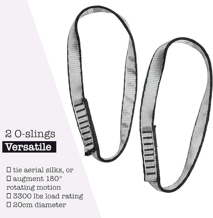 Aerial Silks Starter Kit - Durable 9 Yards of Aerial Yoga Hammock with Hardware & Guide - Aerial Swing for Acrobatic Flying Yoga & All Levels (Aerial Rigging Point Up to 13ft)