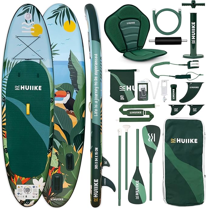Inflatable Paddle Board for Adults with Accessories Included, Oar, Fins, Pump. Stand Up Paddleboard Great Stability and Resistance. 10’ x 33" x 5.9", Maximum Load 286 lb