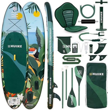 Inflatable Paddle Board for Adults with Accessories Included, Oar, Fins, Pump. Stand Up Paddleboard Great Stability and Resistance. 10’ x 33" x 5.9", Maximum Load 286 lb