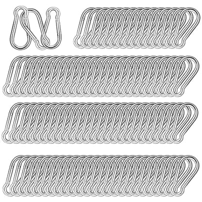 40 PCS 2'' Spring Snap Hook Carabiner, M5 3/16 Inch Galvanized Silver Steel Small Carabiner Clip, 220LBS Holding Capacity Quick Link Clip Keychain for Hammock Dog Leash & Camping Gym
