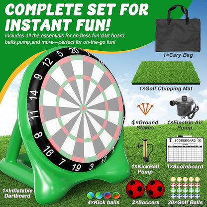 Inflatable Soccer Dart Board, Giant Kick Darts,Indoor Outdoor Lawn Yard Games for Kids Adults Family, Big Jumbo Carnival Games for Party | 6ft Dart Boards with Pump Accessories