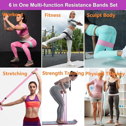 Fabric Resistance Bands for Working Out, 3 and 4 Levels Booty Bands Long Resistance Bands for Women and Men | Elastic Bands for Exercise Bands Resistance Workout Bands Resistance