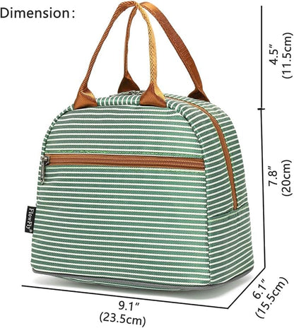 FlowFly Insulated Lunch Cooler Bag - Tote Bag Organizer for Women/Men, Green