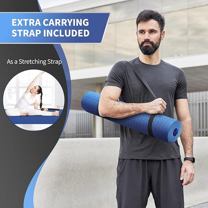 CAMBIVO Extra Wide Yoga Mat for Women and Men (72"/84"x 32"x 1/4") TPE Workout Mat, Non-slip Large Exercise Fitness Mat for Yoga, Pilates, Workout