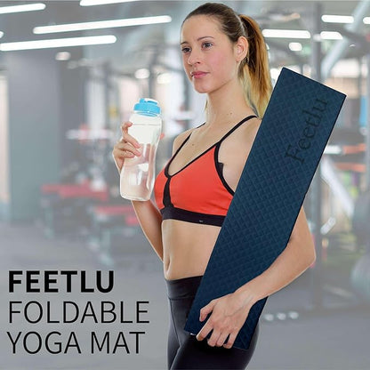 Foldable Yoga Exercise Mat – Lightweight, Anti-Slip, and Easy to Store for Yoga, Pilates, Home Workouts, and Floor Exercises