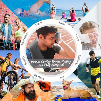 20 Pcs Cooling Towel 40" x 12" Ice Towel for Neck and Face Microfiber Chilly with Bag Breathable Yoga Gym Stay Cool Towels Sweat Rag for Workout Running Camping Pilates Beach Accessories (Dark Gray)