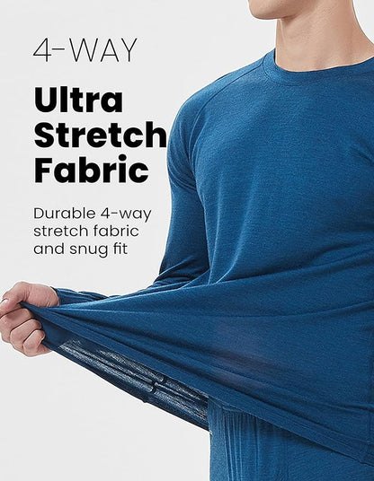 Iguana Mens 100% Merino Wool Base Layer Sets for Ski Lightweight Thermal Underwear