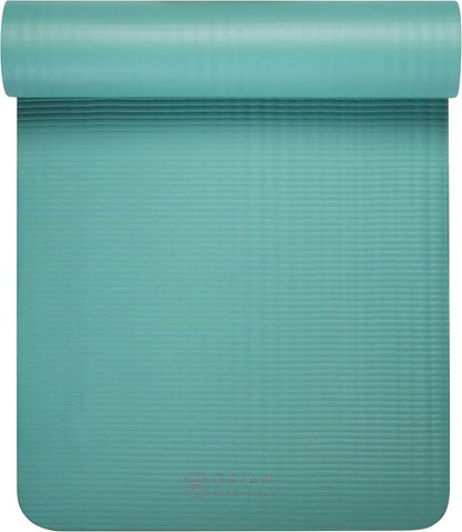 Gaiam Essentials Thick Yoga Mat Fitness & Exercise Mat with Easy-Cinch Yoga Mat Carrier Strap, 72"L x 24"W x 2/5 Inch Thick