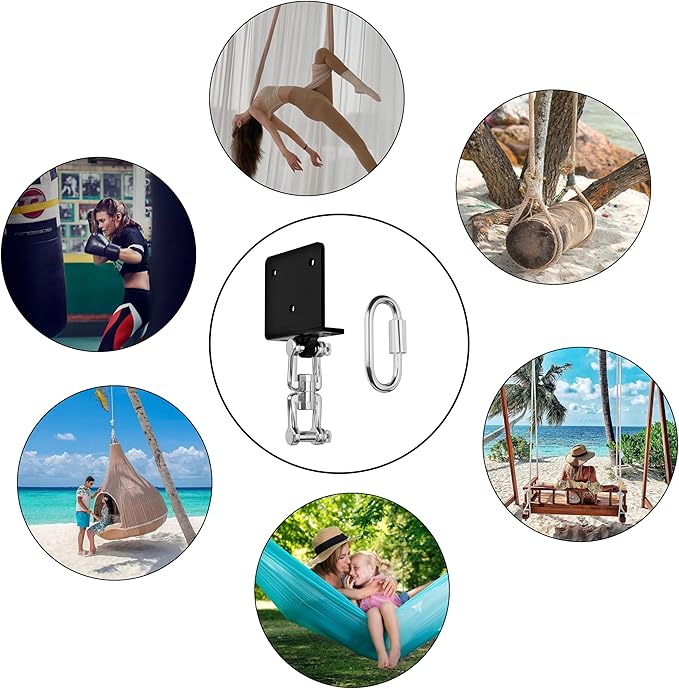 Heavy Bag Hanger for Heavy Bag Beam Mount 360° Rotation Boxing Bag Ceiling Mount I-Beam Punching Bag Hanger Beam Mount Hooks Fit Hanging Punching Bags and Swings (700 LB Capacity)