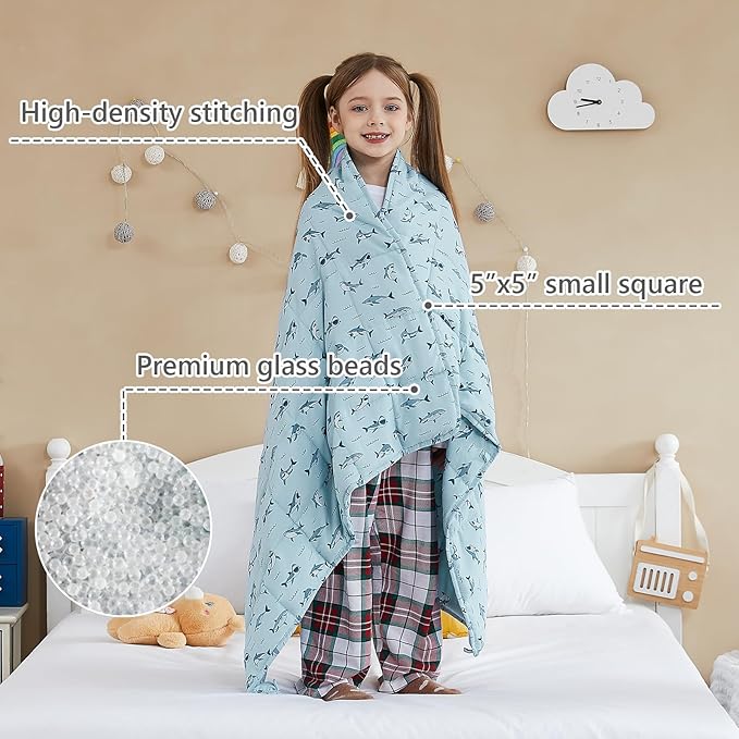 L'AGRATY Weighted Blanket - 36"x48" 3lbs Weighted Blanket Microfiber Material with Glass Beads Small Blanket for All-Season Summer Fall Winter Soft Thick Blanket