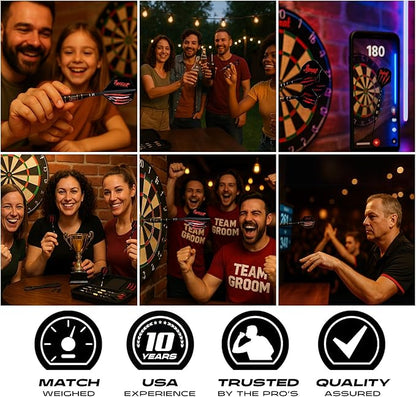 IgnatGames Premium Steel Tip Darts – 3/6/12 Pack Brass Barrels with Aluminum Shafts, 16 GlideXPro Flight Set, Tool Kit & Giftable Case