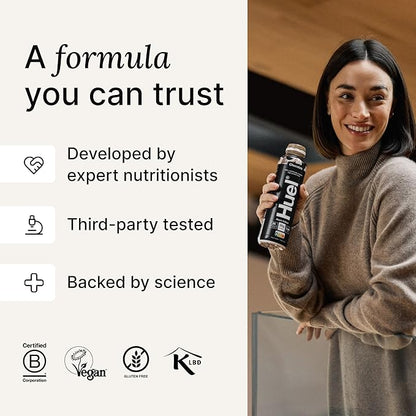 Huel Black Edition Ready-to-Drink | Vanilla Meal Replacement Shake | 35g High Protein Drink | 27 Vitamins & Minerals, Vegan, Gluten Free | Plant Based | High Fiber, Low Sugar | 16.9 Fl Oz, 12 Pack