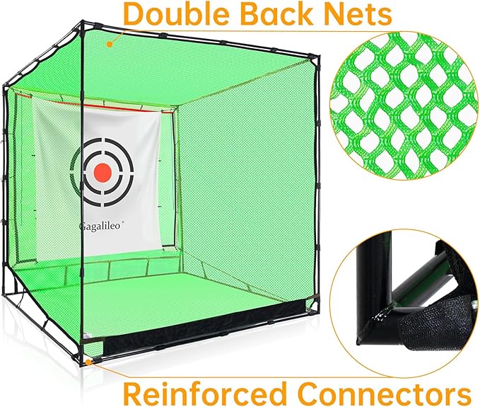 Golf Practice Hitting Nets for Backyard Driving Indoor Use Heavy Duty Practice Golf Driving Nets for Backyard Premium Portable Golf Impact Nets Cages with Frame