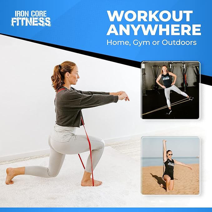 Pull Up Assistance Resistance Bands - Long Loop Power Bands for Men and Women - Strength Power Flexibility Training at Home & Gym - Ebooks & Workout Chart Included by Iron Core Fitness