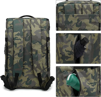 Kalesi Gym Duffle Bag Backpack 4-Way Waterproof with Shoes Compartment for camouflage travel Sport Hiking laptop (camouflage)