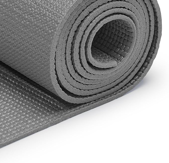 Sunny Health & Fitness Non-Slip Yoga Mat – Durable, Anti-Tear, Lightweight, Cushioned Support for Yoga, Pilates, Stretching Exercises, Meditation and Floor Workouts | Multiple Sizes & Colors