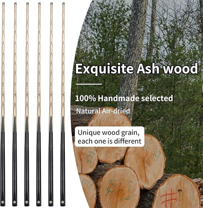 Kmise Pool Cue Sticks, 41"/57??58" Hardwood Pool Cue Set of 4/6/8, 13OZ/20OZ with 13/10 MM Brass Tips, Table Billiard Cue Stick for Bar, Home, Billiard Room