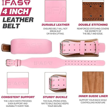 Leather Weight Lifting Belt 4 Inch