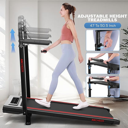 Walking Pad Treadmill with Desk Workstation,3.0 HP Foldable Treadmills with 12% Incline & Handle Bar,300lbs Capacity,2s Folding,Ultra-Quiet,Small/Compact Under Desk Treadmills for Home Ofiice