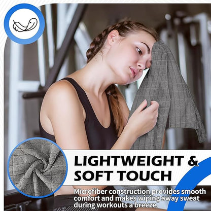 HOMERHYME Microfiber Gym Towels, 3 Pack Sweat Towels, 16 x 27 Inch Quick Dry Hand Towels, Absorbent Yoga Towels for Home Gym Bag, Beach Travel Sport Towel, Workout Equipment for Men & Women