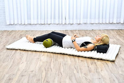 Leewadee Small Yoga Bolster – Shape-Retaining Cervical Neck Roll, Tube Pillow for Comfortable Reading, Kapok Filling, 22 x 6 x 6 inches