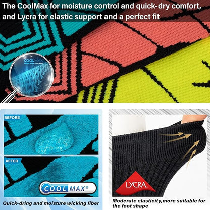 Hylaea Quarter Athletic Running Socks No Blister, Cushion Moisture Wicking Socks for Cycling Sport