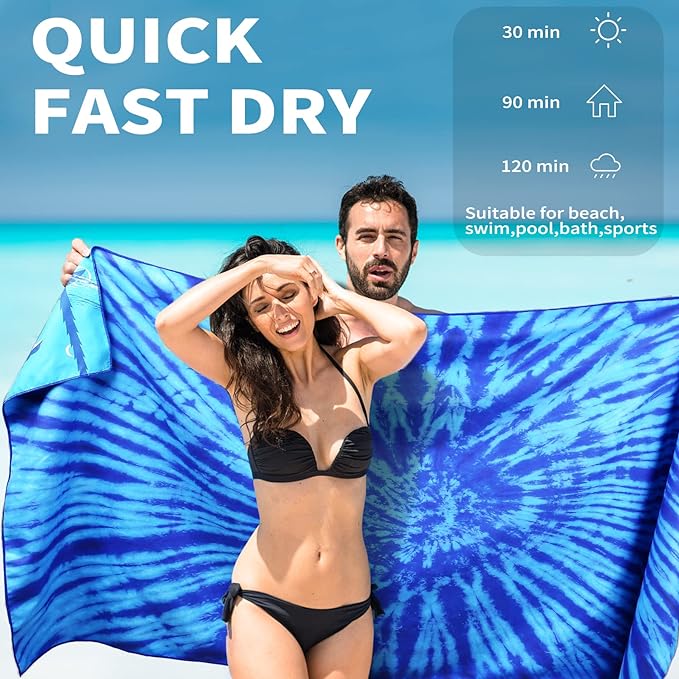 2 Pack Lightweight Thin Beach Towel Oversized 71"x32"