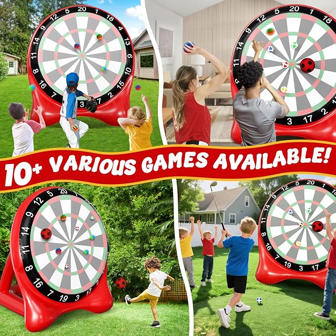 Inflatable Soccer Dart Board, Giant Kick Darts,Indoor Outdoor Lawn Yard Games for Kids Adults Family, Big Jumbo Carnival Games for Party | 6ft Dart Boards with Pump Accessories