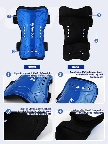 Kids Soccer Shin Guards and Socks Toddler Soccer Shin Pads Protective Defender Gear for 3-15 Years Old Youth Boys Girls