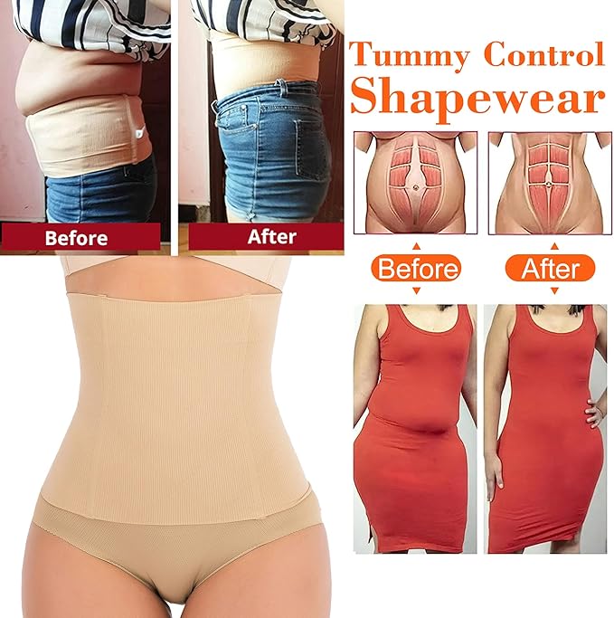 FUT Women's Waist Trainer Shapewear Tummy Control Waist Cincher Slim Body Shaper Postpartum Belly Band Wrap
