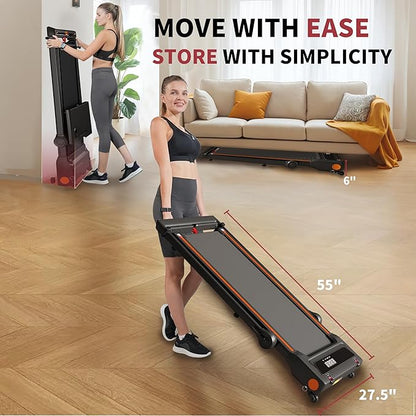 Foldable Treadmill with Incline Treadmill with Home Removable Desk Workstation 3.0 HP 3 in 1 Folding Small Compact Walking Treadmills 300 Lbs Capacity for Home Office