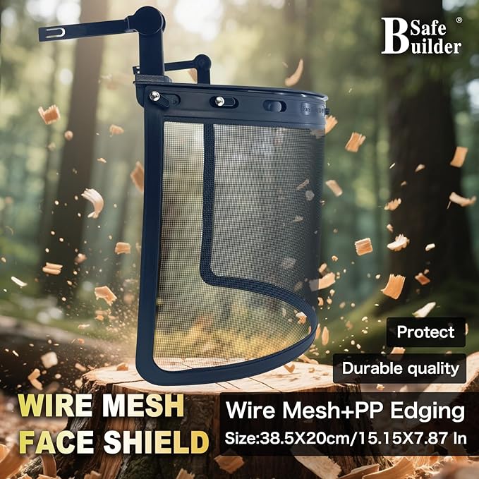 Forestry Safety Helmet with Build-in Visor Mesh Face Shield Ear Muffs 4 in 1 Chainsaw Safety Hard Hats