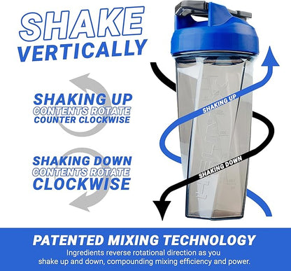 HELIMIX 2.0 Vortex Blender Shaker Bottle Holds upto 28oz | No Blending Ball or Whisk | USA Made | Portable Pre Workout Whey Protein Drink Shaker Cup | Mixes Cocktails Smoothies Shakes | Top Rack Safe