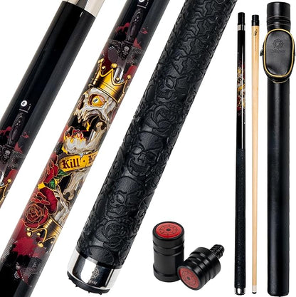 Collapsar CBP Pool Stick with 1X1 Hard Case,13mm Tip with Low Deflection Technology Billiard Cue,58" 2-Pieces 19-21 oz Professional Pool Cue Set