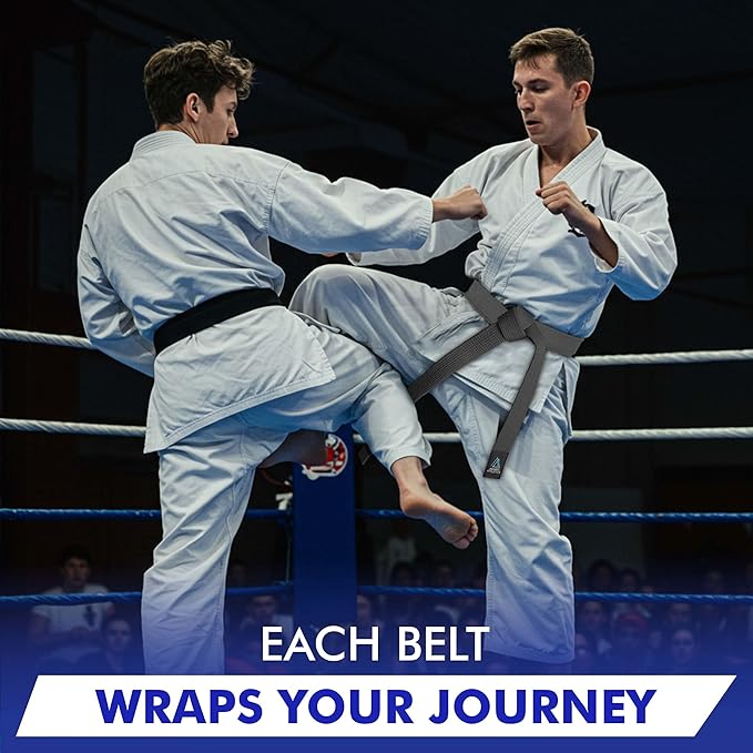 BJJ Belt for Men & Women Brazilian Jiu Jitsu Belt with Ranking Stripes Sleeve Bar Kids Jiu Jitsu Gi Belt