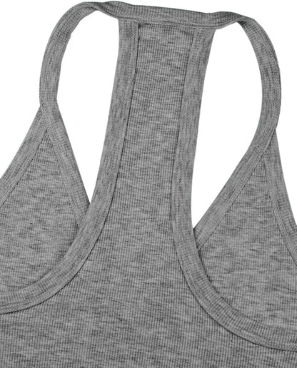 iGENJUN Workout Tops for Women Racerback Basic Tank Summer 2025 Camisole V Neck Slim Fit Ribbed Sleeveless