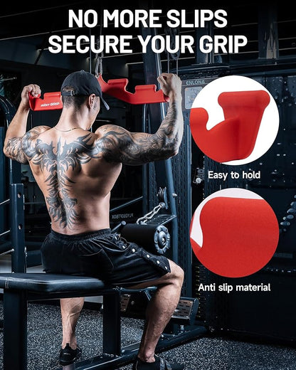 LAT Pull Down Bar with 6 Ergonomic Handles, Neutral Grip LAT Pulldown Attachments for Whole Back Training, Wide Grip LAT Pulldown Bars for Home Gym Cable