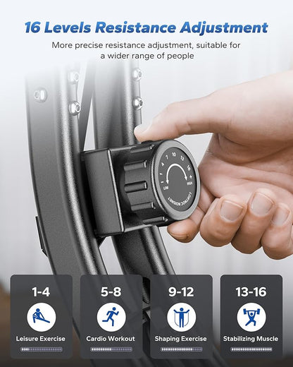 MERACH Folding Exercise Bike, Foldable Stationary Bikes for Home, 4 in 1 Upright Indoor Cycling Bike with 16-Level Magnetic Resistance, 300LBS Capacity X Bike with Exclusive APP