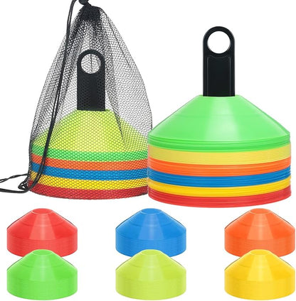 120 Pack Disc Cones Sports Soccer Cones Drills 2 Carry 2 Holders