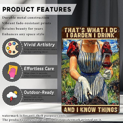 Gardening Decor That's What I Do I Garden Vintage Metal Sign for Home Yard Garden Backyard Garage Man Cave Shed Office Craft Room 12 * 8inch