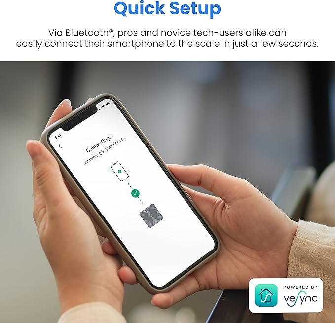 Etekcity Scale for Body Weight, Smart Digital Bathroom Weighing Scales with Body Fat and Water Weight for People, Bluetooth BMI Electronic Body Analyzer Machine, 400lb
